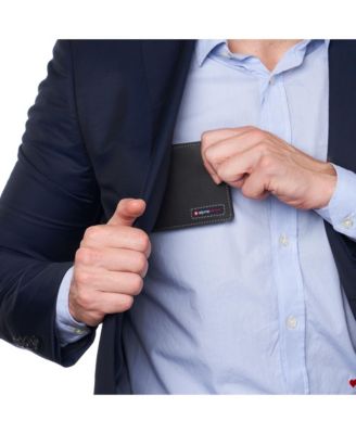 Mens Commuter RFID Bifold Wallet 2 ID Windows Divided Bill Section