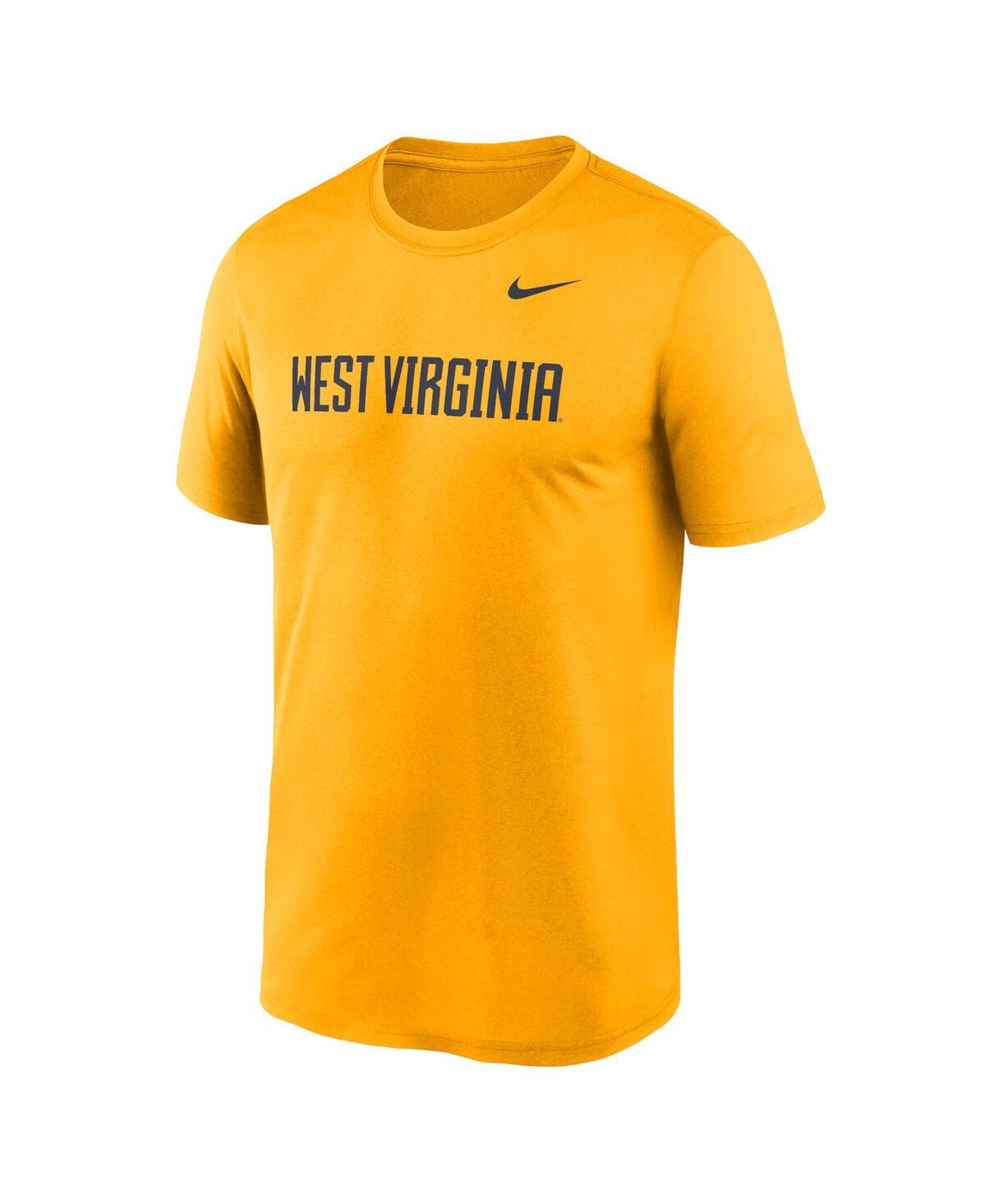 Nike Men's Gold West Virginia Mountaineers Primetime Legend Wordmark T-shirt In Gold