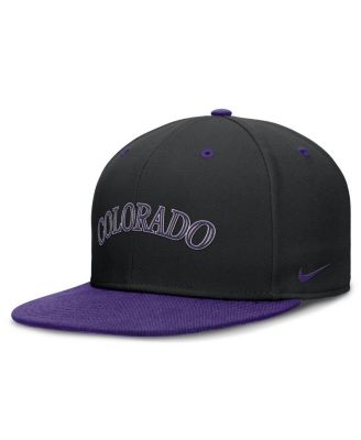 Men's Black/Purple Colorado Rockies 25th Anniversary True Primetime Two-Tone Performance Fitted Hat
