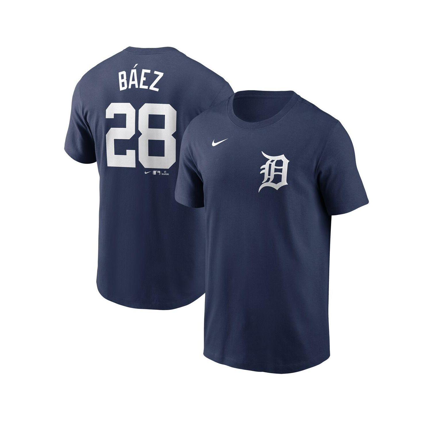 Men's Javier Baez Navy Detroit Tigers Fuse Name & Number T-Shirt