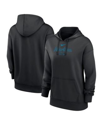 Nike - Women's Black Miami Marlins Authentic Collection Performance Pullover Hoodie