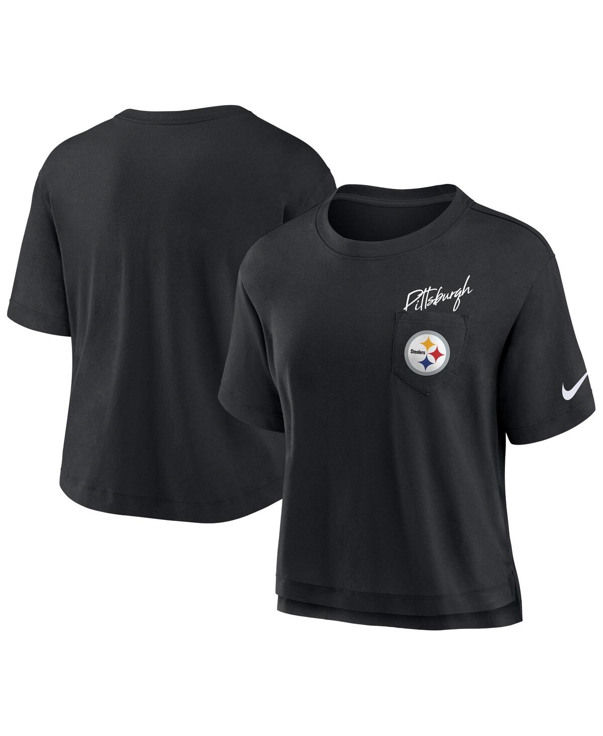 Nike Women's Black Pittsburgh Steelers Performance Pocket T-shirt In Black