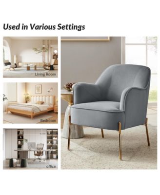 Barbara Wooden Arm Chair with Metal Legs