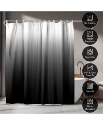 Water Resistant Polyester Fabric Shower Curtain, 71x74