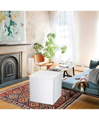 1.1 Cu.ft Upright Freezer , Compact Mini Freezer with Reversible Single Door, Temperature Control, Removable Shelves, White