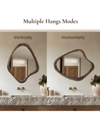 Brown Wood Frame Decorative Wall Mirror