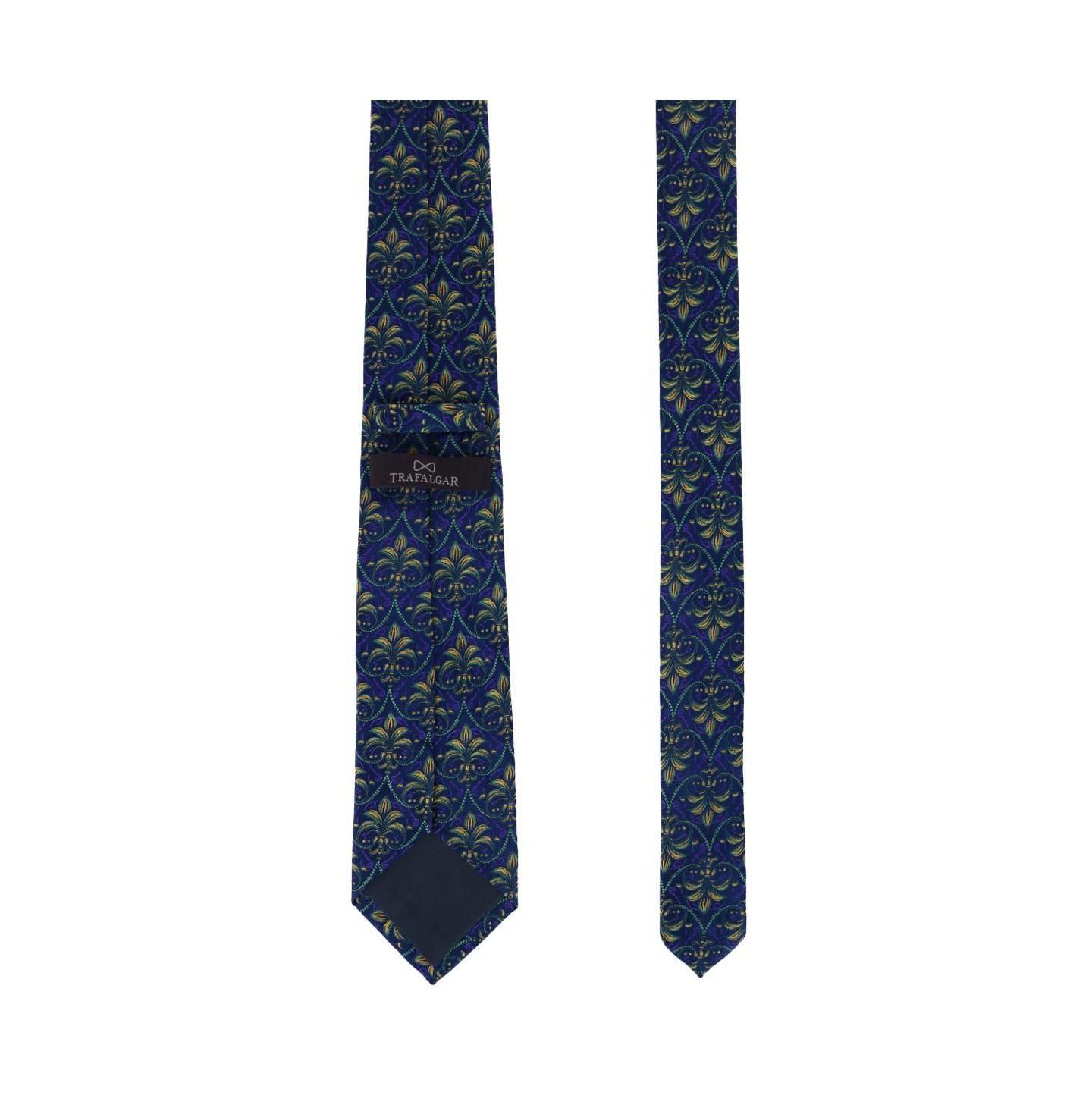 Мужские галстуки TRAFALGAR The French Quarter Fleur dis Lis Silk Novelty Necktie, цвет: Фиолетовый — фото 3