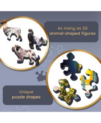 Wood Craft 501 Piece Wooden Puzzle - Wild Cats in the Jungle