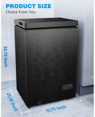 3.5 Cu.Ft Chest Freezer, Removable Basket, Bottom Drain, Freestanding Deep Freezer with Adjustable Thermostat