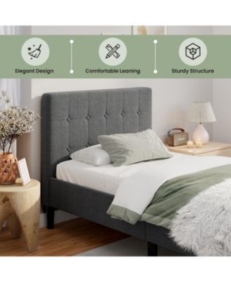 Platform Bed with Button Tufted Headboard