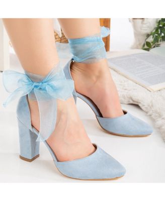 Gisele High Block Heels with Ribbon
