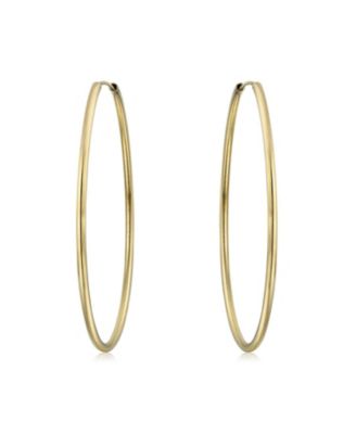 Minimalist Endless Tube Hoop Earrings in Gold Plated Brass