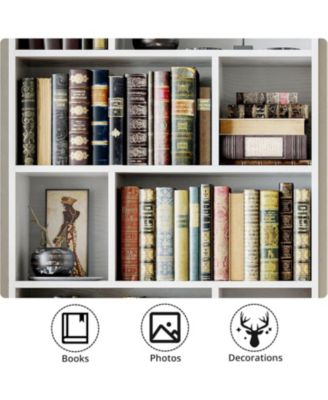 Bookcase with Doors, Tall Bookshelf with Storage, Bookshelves