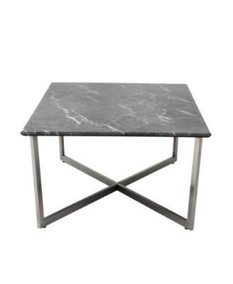 Faux Marble Rectangular Coffee Table for Modern Living Room Decor