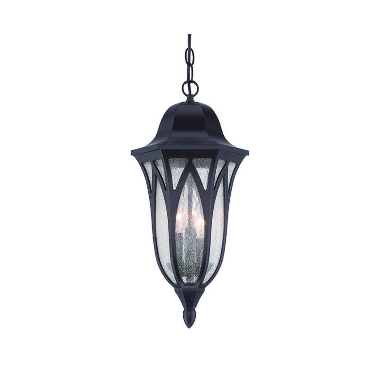 Hanging Light with Geometric Glass Shade &#x2013; Contemporary Ceiling Lamp - Bronze