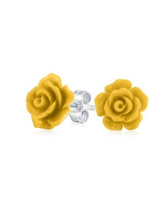 Romantic 3D Carved Flower Blooming Post Stud Earrings Lightweight