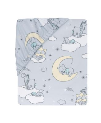 Baby Disney Cozy Friends Winnie the Pooh Gray Fitted Crib Sheet