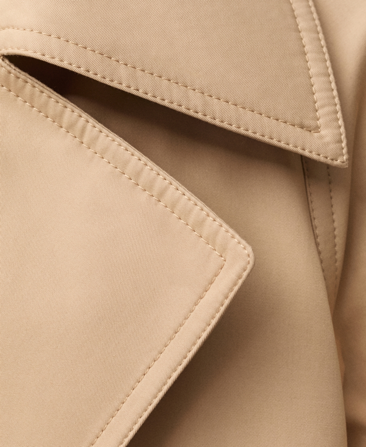 Mango Oversize Long Cotton Trench Coat In Neutral