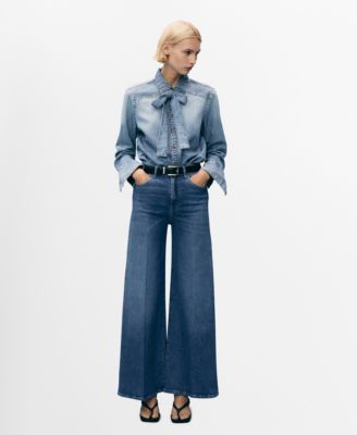 MANGO - Women's High-Rise Wide Leg Jeans