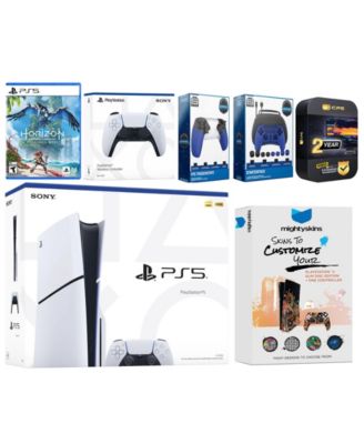 Playstation 5 Slim Disc with Horizon Forbidden West, Extra Controller, Gamer Kit, Trigger Kit and MightySkins Decal Voucher + 2 Year CPS Extended