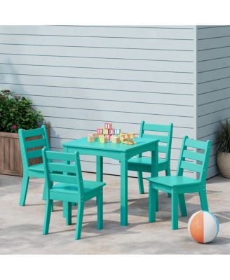 Kids 5-Piece HDPE Dining Table and Chairs Set