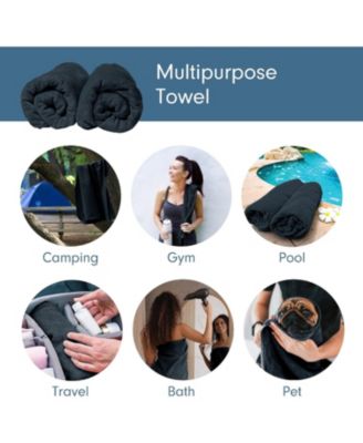 2-Pack Microfiber Hair Towel Wrap Rectangle Twist for Women 24 x 48 Inches