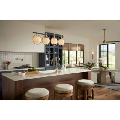 60" Monte Largo Mid Century Modern 3 Blade Large Indoor Ceiling Fan with Light LED Remote Control Soft Brass Black for House Bedroom Living Room Home Kitchen Dining Office - Casa Vieja