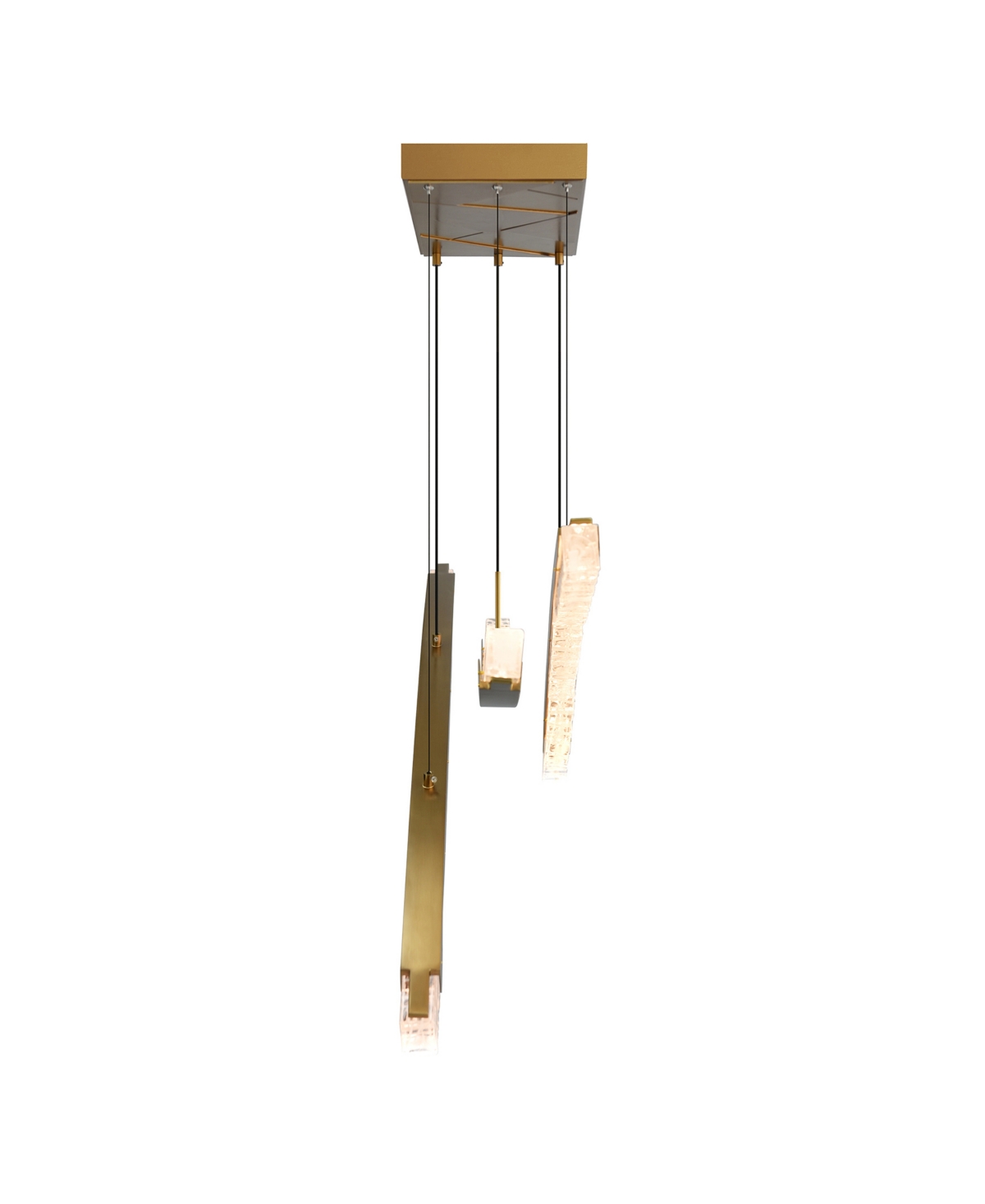 Cwi Lighting 26" Metal Saber Integrated Led Chandelier In Brass
