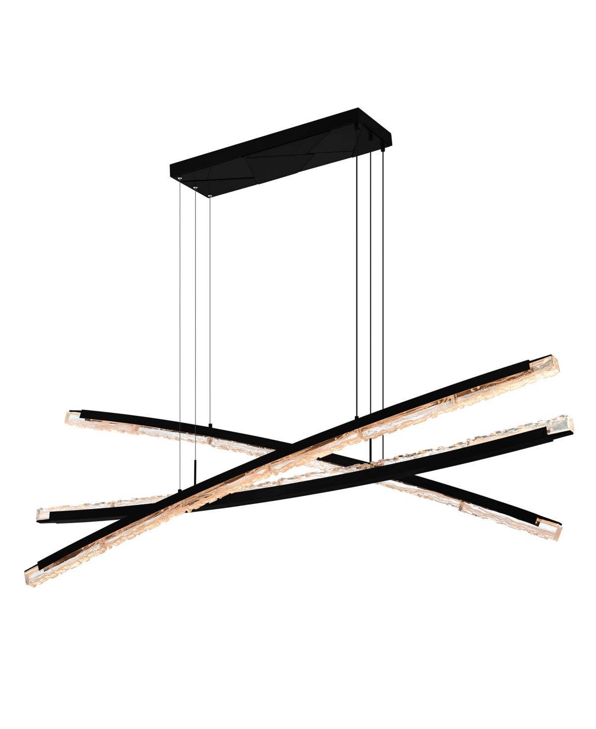 Cwi Lighting 21" Metal Saber Integrated Led Chandelier In Black