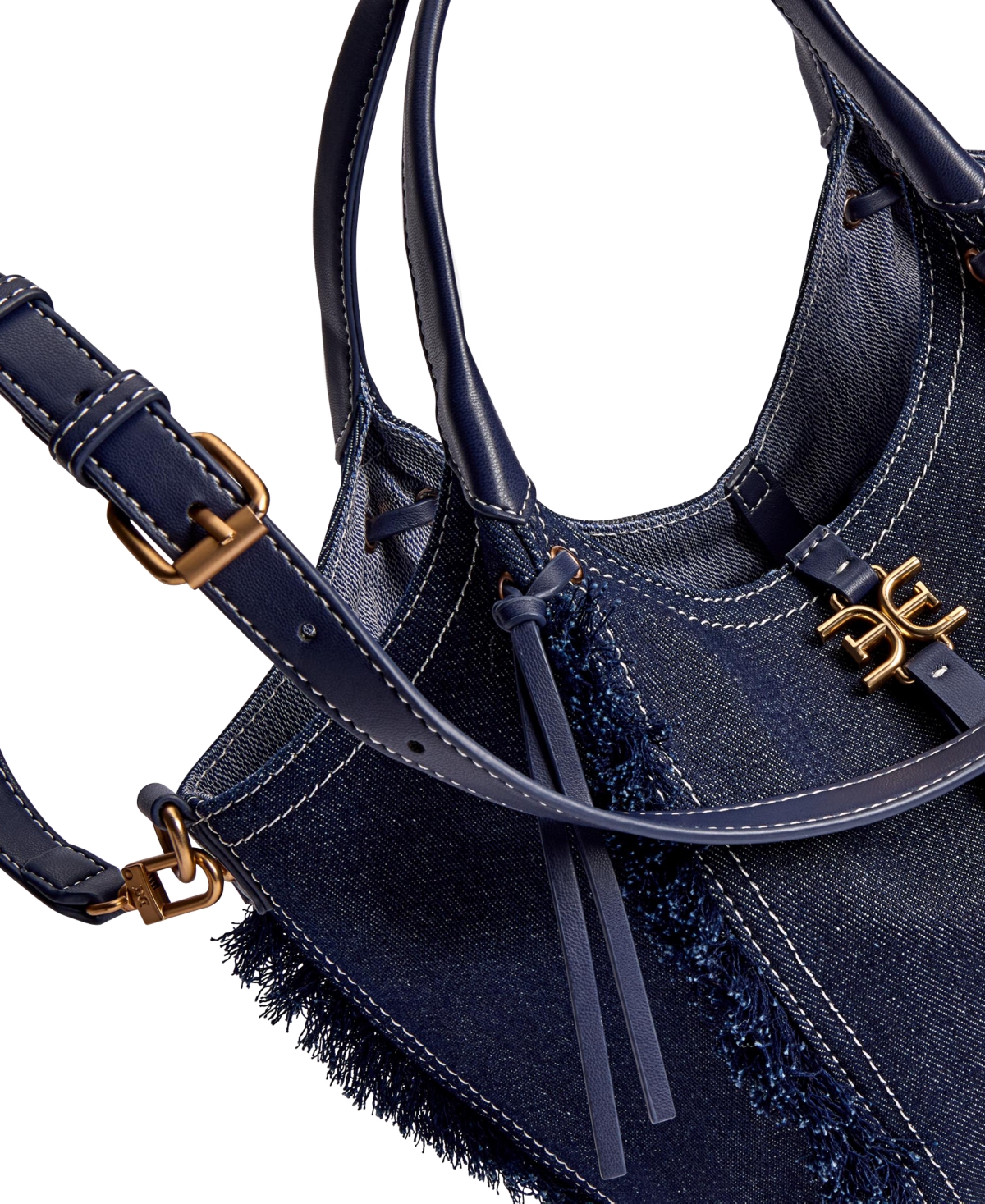 SAM EDELMAN IRINA MEDIUM DENIM TOTE BAG 