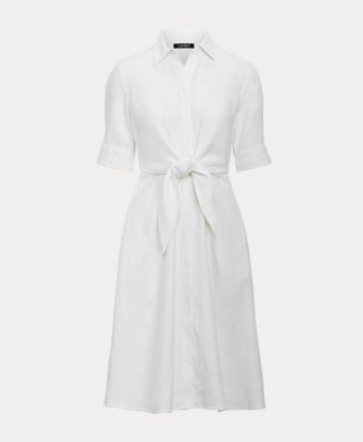 100% Linen Shirt Dress, 0P - 22W