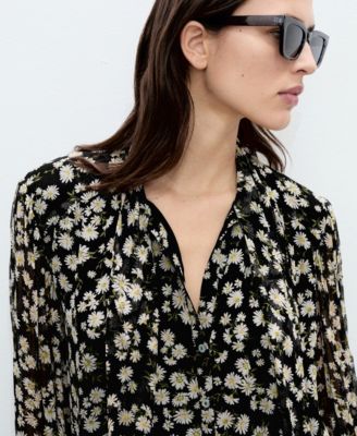Women's Floral Tie Blouse