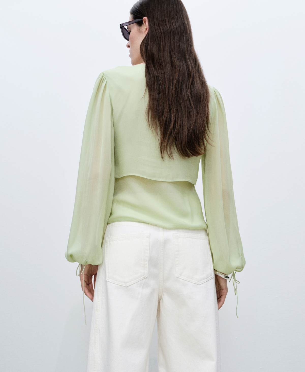 Mango Women's Bow Details Combined Blouse