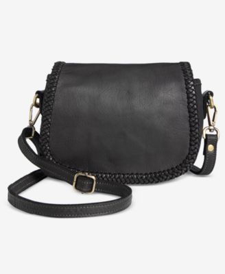 Bolsa Nova Handbags - Naples Small Leather Saddle Bag