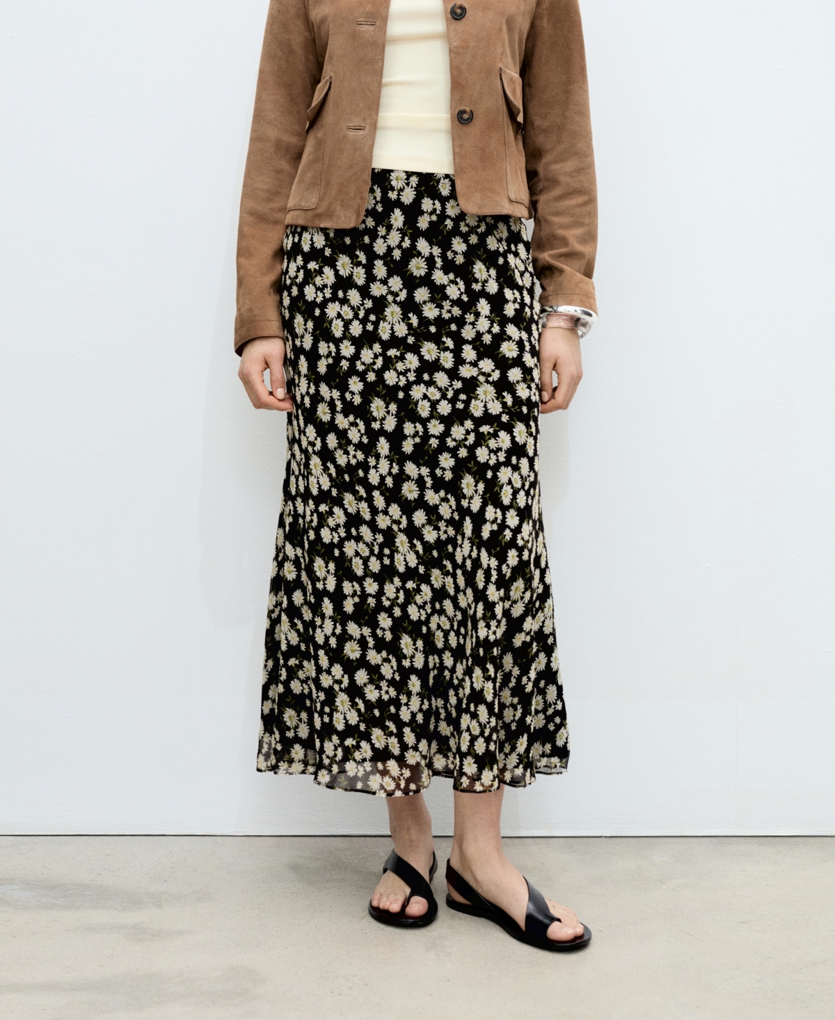 Mango Skirt Black In Black