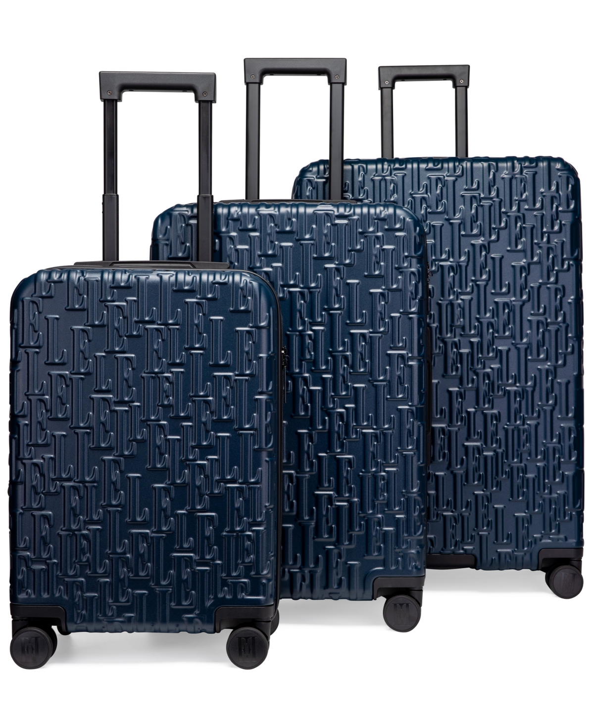 Elle Wayfarer 3-piece Expandable Monogram Spinner Luggage Set In Navy