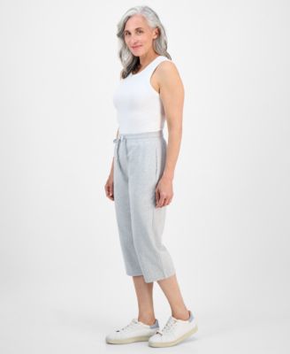 Style & Co Petite Mid Rise Drawstring-Waist Knit Capri Pants, Exclusively at Macy's