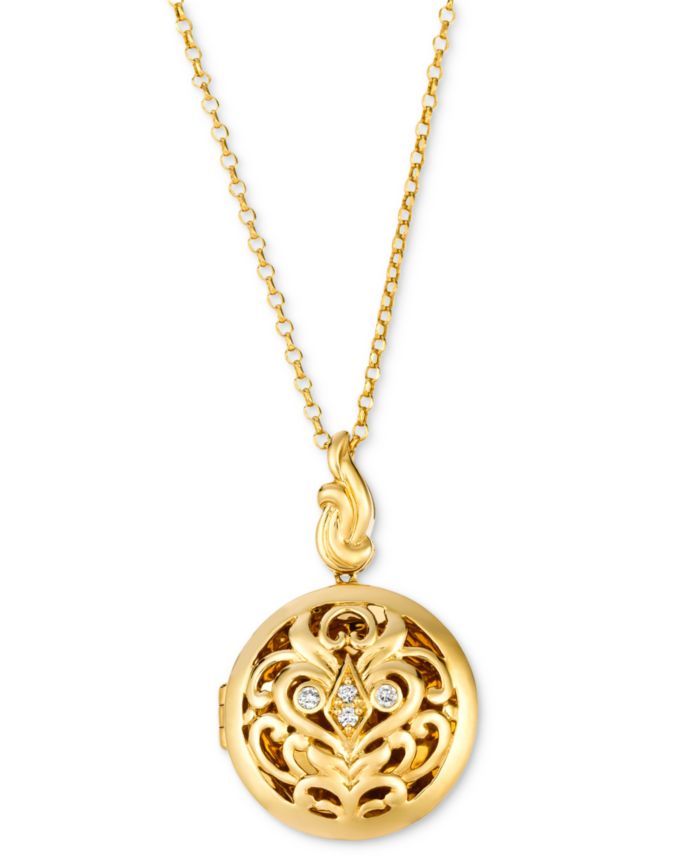 Le Vian Vanilla Diamond® Locket Necklace (1/10 ct. t.w.) in 14k Yellow