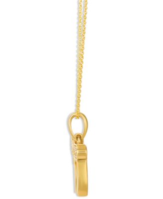 Vanilla Diamond&reg; Chai Pendant Necklace (1/6 ct. t.w.) in 14k Yellow Gold, 20"