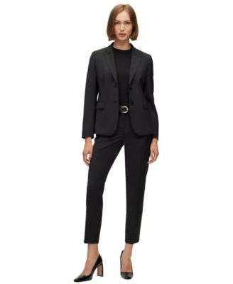 Women's Wool Regular-Fit Cropped Pants