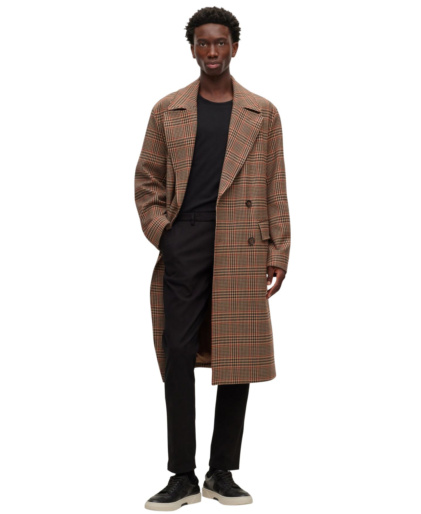 Мужская футболка Hugo Boss Cotton-Blend Bubble-Jacquard Structure, цвет: Чёрный — фото 2