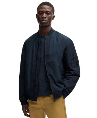 Men's Logo Badge Water-Repellent Bomber Jacket