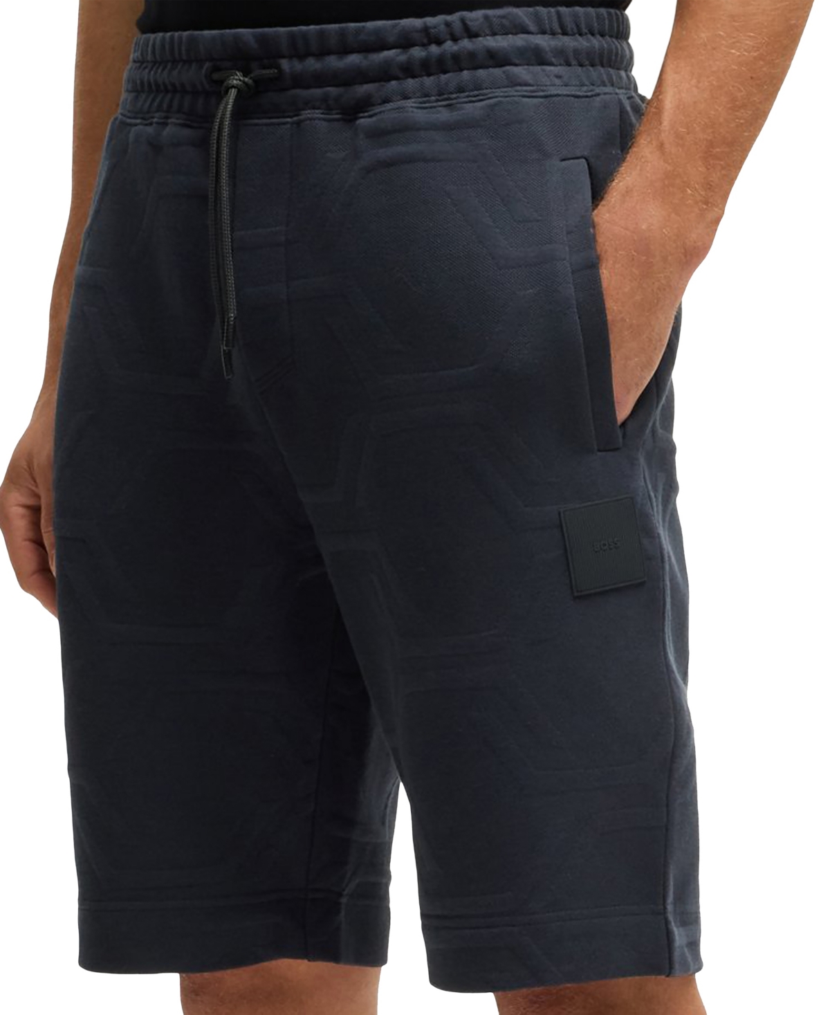 Boss by Hugo Boss Men's Hexagonal Quilting Relaxed-Fit Shorts - Dark Blue