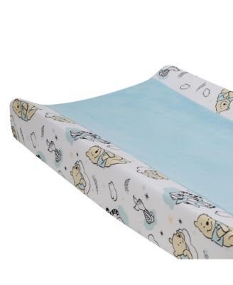 Disney Baby Winnie the Pooh Hugs Soft Blue Minky Changing Pad Cover