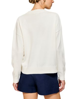 売れ筋商品|||ラインアンドドット ニット&セーター アウター レディース Women's Oyster Motif Crewneck Sweater Cream Line & Dot Women's Oyster Motif Crewneck Sweater - Macy's