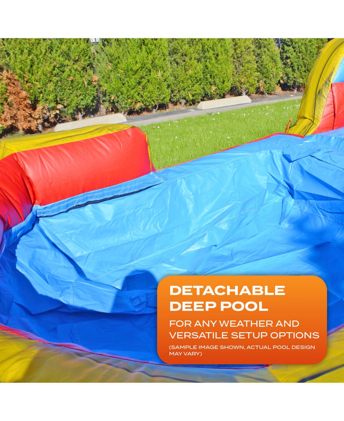 JumpOrange 19 Target Tall Water Slide with Detachable Deep Pool, Big Kids and Adults, Commercial Grade, Outdoor Backyard Water Park, Indoor Use, Summe