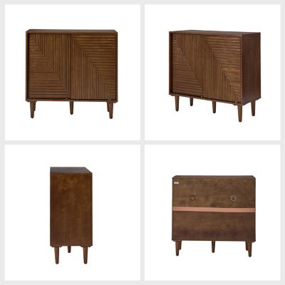 Alfred Tall 3-Door Accent Cabinet with Adjustable Shelves