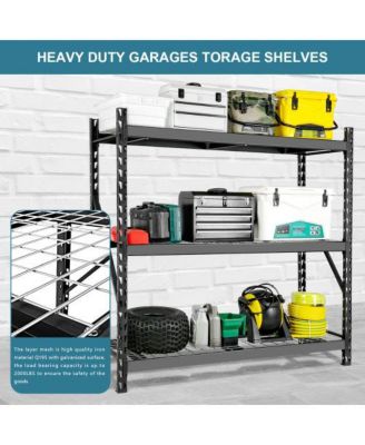 Garage Shelving Heavy Duty 72"H77"W Garage Storage Shelves 6000LBS Heavy Duty Shelving Adjustable 3 Tier Metal Shelving