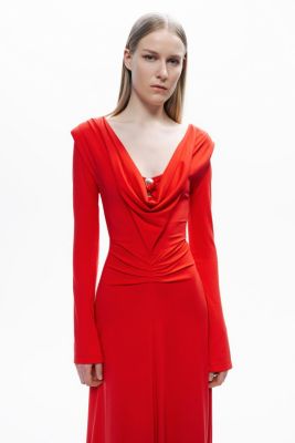 Women's Padded Accessory Detailed Maxi Dress