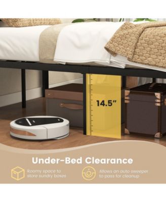 Twin Size Bed Frame Metal with High Headboard and Mute Bars-Twin Size